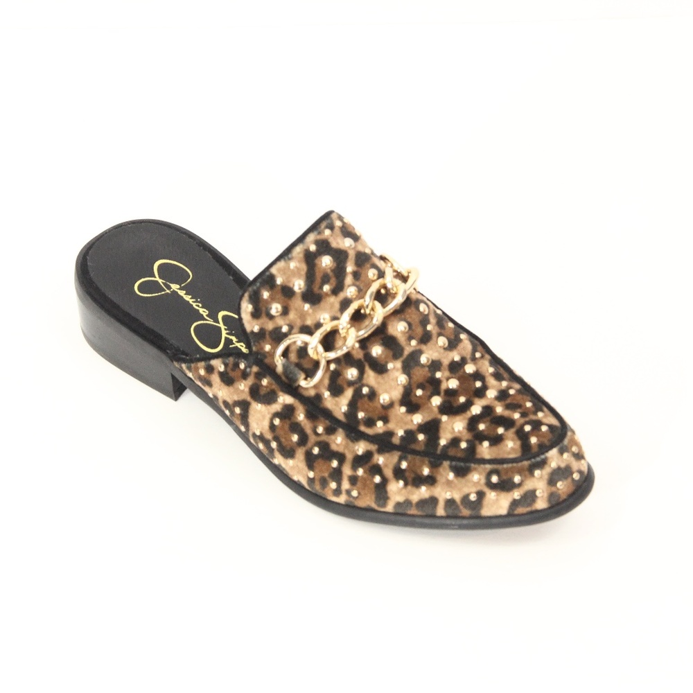 Jessica Simpson Leopard Print Shoes sz 7 Women Slip On Mules